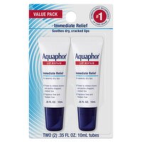 Aquaphor Immediate Relief Lip Repair Value Pack, .35 fl oz, 2 count