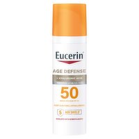 Eucerin Age Defense + Hyaluronic Acid Broad Spectrum Sunscreen Lotion for Face, SPF 50, 2.5 fl oz