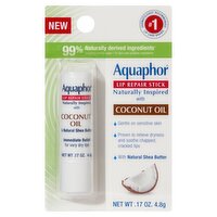 Aquaphor Lip Repair Stick Naturally Inspired with Coconut Oil, 0.17 oz