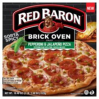 Red Baron Brick Oven Crust Pepperoni & Jalapeño Pizza, 18.48 oz