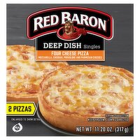 Red Baron Deep Dish Singles Four Cheese Pizza, 2 count, 11.20 oz