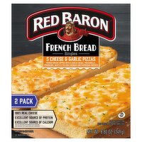 Red Baron Singles 5 Cheese & Garlic French Bread Pizzas, 2 count, 8.80 oz, 8.8 Ounce