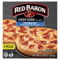 Red Baron Deep Dish Singles Pepperoni Pizza, 2 count, 11.20 oz