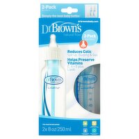 Dr Brown's Natural Flow 8 oz Level 1 Feeding Bottles, 0m+, 2 count