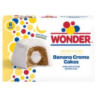 Wonder Creme Filled Banana Creme Cakes, 1.75 oz, 6 count