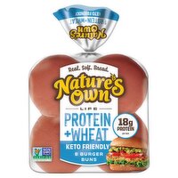 Nature's Own Life Protein + Wheat Burger Sliced Buns, 8 count, 15 oz