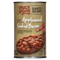 Saucy Spoon Seasoned with Applewood Smoked Bacon Baked Beans, 28 oz, 28 Ounce