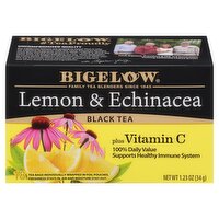 Bigelow Lemon & Echinacea Plus Vitamin C Black Tea Bags, 18 count, 1.23 oz, 18 Each