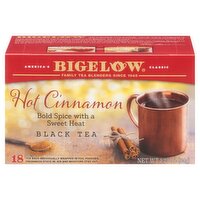 Bigelow Hot Cinnamon Black Tea Bags, 18 count, 1.23 oz, 1.23 Ounce