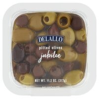 DeLallo Pitted Olives Jubilee, 11.2 oz, 11.2 Ounce