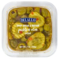 DeLallo Spicy Bread & Butter Pickle & Olive Salad, 7 oz