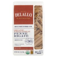 DeLallo Organic Whole Wheat Penne Rigate Pasta, 16 oz