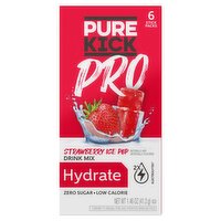 Pure Kick Pro Hydrate Strawberry Ice Pop Drink Mix, 6 count, 1.46 oz