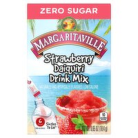 Margaritaville Zero Sugar Strawberry Daiquiri Drink Mix, 6 count, 0.65 oz