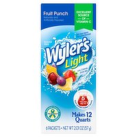 Wyler's Light Fruit Punch Low Calorie Drink Mix, 6 count, 2.01 oz