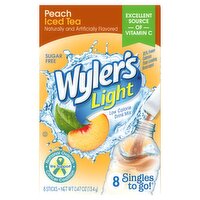 Wyler's Light Peach Iced Tea Singles To Go, 8 count, 0.47 oz