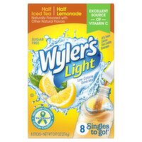 Wyler's Light Half Iced Tea Half Lemonade Low Calorie Drink Mix, 8 count, 0.97 oz