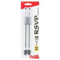Pentel R.S.V.P. Medium 1.0mm Black Ink Ballpoint Pen, 2 count