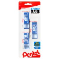 Pentel Hi-Polymer Non-Abrasive Eraser, 3 count, 3 Each