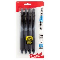 Pentel EnerGel-X Medium 0.7mm Black Ink Liquid Gel Pen, 4 count