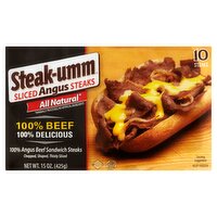 Steak-umm 100% Angus Beef Sandwich Steaks, 10 count, 15 oz