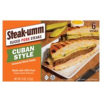 Steak-umm Cuban Style Seasoned Sliced Pork Steaks, 6 count, 9 oz, 9 Ounce