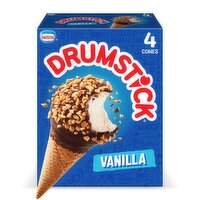 Nestlé Drumstick Vanilla Frozen Dairy Dessert Cones, 4 count, 18.4 fl oz