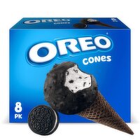 Oreo Chocolately Cones Filled with Oreo Frozen Dairy Dessert, 8 count, 36.8 fl oz, 36.8 Fluid ounce