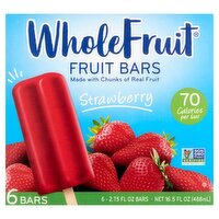 Whole Fruit Strawberry Fruit Bars, 2.75 fl oz, 6 count, 16.5 Fluid ounce