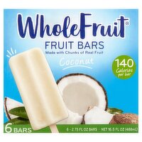 Whole Fruit Coconut Fruit Bars, 2.75 fl oz, 6 count, 16.5 Fluid ounce