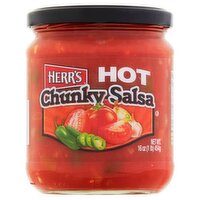 Herr's Hot Chunky Salsa, 16 oz, 16 Ounce