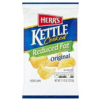 Herr's Kettle Cooked Reduced Fat Original Potato Chips, 7 1/2 oz, 8 Ounce