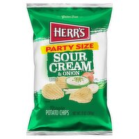 Herr's Sour Cream & Onion Flavored Ripple Potato Chips Party Size, 13 oz, 13 Ounce