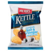 Herr's Kettle Cooked Boardwalk Salt & Vinegar Potato Chips, 2 1/2 oz, 2.5 Ounce