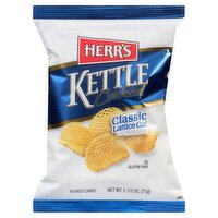 Herr's Kettle Cooked Classic Lattice Cut with Sea Salt Potato Chips, 2 1/2 oz
