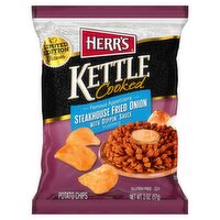 Herr's Kettle Cooked Steakhouse Fried Onion with Dippin' Sauce Flavored Potato Chips, 2 oz