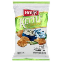 Herr's Kettle Cooked Sour Cream & Onion Flavored Potato Chips, 7 1/2 oz, 7.5 Ounce