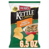 Herr's Kettle Cooked Spinach & Artichoke Dip Flavored Potato Chips Limited Edition, 6 1/2 oz