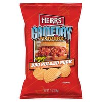 Herr's Gameday Flavors Carolina Style BBQ Pulled Pork Flavored Potato Chips, 7 oz, 7 Ounce