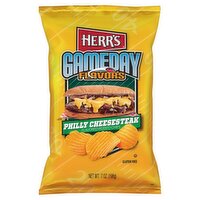 Herr's Gameday Flavors Philly Cheesesteak Flavored Potato Chips, 7 oz, 7 Ounce