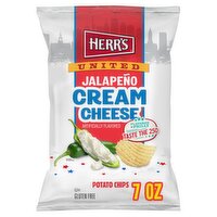Herr's United Jalapeño Cream Cheese Potato Chips, 7 oz, 7 Ounce