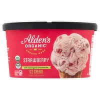 Alden's Organic Strawberry Ice Cream, 1.5 qts