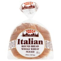 Bread City New York Style Whole Wheat Sliced Italian Round Bread, 20 oz