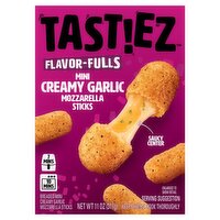 TASTIEZ Flavor-fulls Breaded Mini Creamy Garlic Mozzarella Sticks, 11 OZ (Frozen Appetizers)