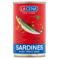 La Cena Sardines in Hot Tomato Sauce, 5.5 oz