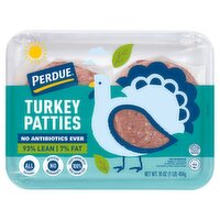 Perdue Fresh 93% Lean 7% Fat Ground Turkey Patties, 4 count, 16 oz