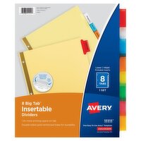 Avery 11111 Big Tab Insertable Dividers, 8 count