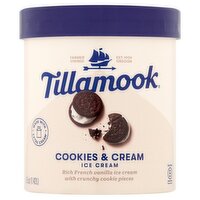 Tillamook Cookies & Cream Ice Cream, 1.5 qt, 48 Fluid ounce
