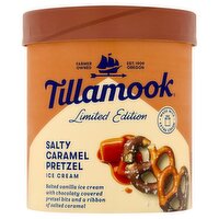 Tillamook Salty Caramel Pretzel Ice Cream Limited Edition, 1.5 qt