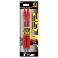 Pilot G2 Fine 0.7 mm Red Ink Premium Gel Roller Pens, 2 count, 2 Each